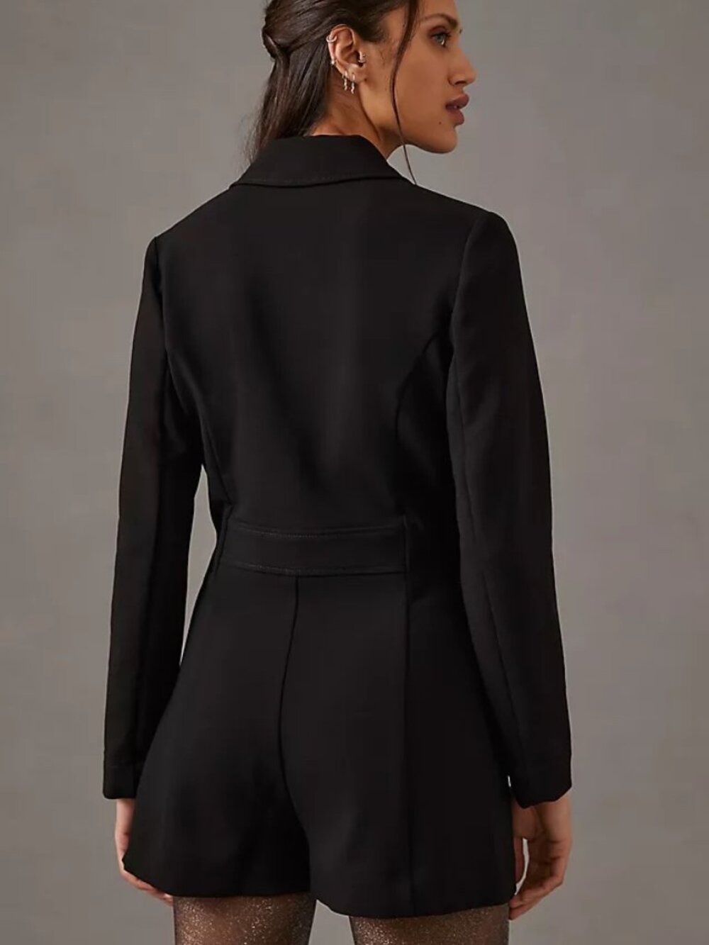 By Anthropologie Blazer Romper - Black - US Size 10 - Picture 3 of 10